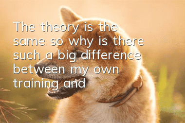 The theory is the same, so why is there such a big difference between my own training and that of the dog trainer?