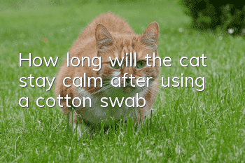 How long will the cat stay calm after using a cotton swab?