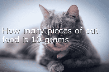 How many pieces of cat food is 10 grams?