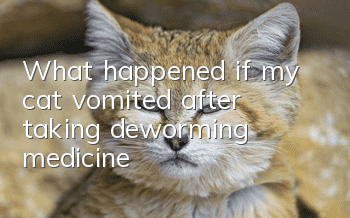 What happened if my cat vomited after taking deworming medicine?