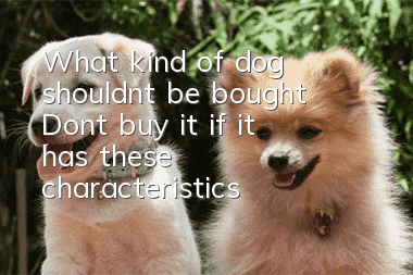 What kind of dog shouldn’t be bought? Don’t buy it if it has these characteristics!