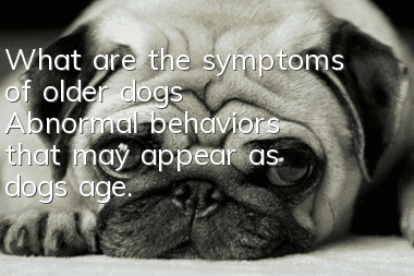 What are the symptoms of older dogs? Abnormal behaviors that may appear as dogs age.