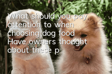 What should you pay attention to when choosing dog food? Have owners thought about these points?